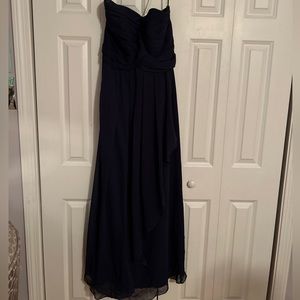 Navy Strapless Bridesmaid Dress